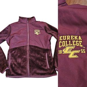Womens Eureka College Red Devils Fuzzy Plush‎ Zipup Jacket